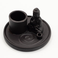Multi Purpose Buddha Incense Plate - Ceramic Matt Black product image 3