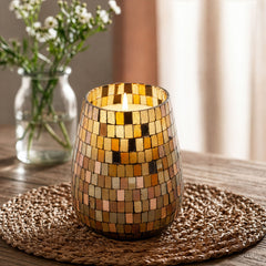 Tall Glass Jar Candles - Amber Mosaic