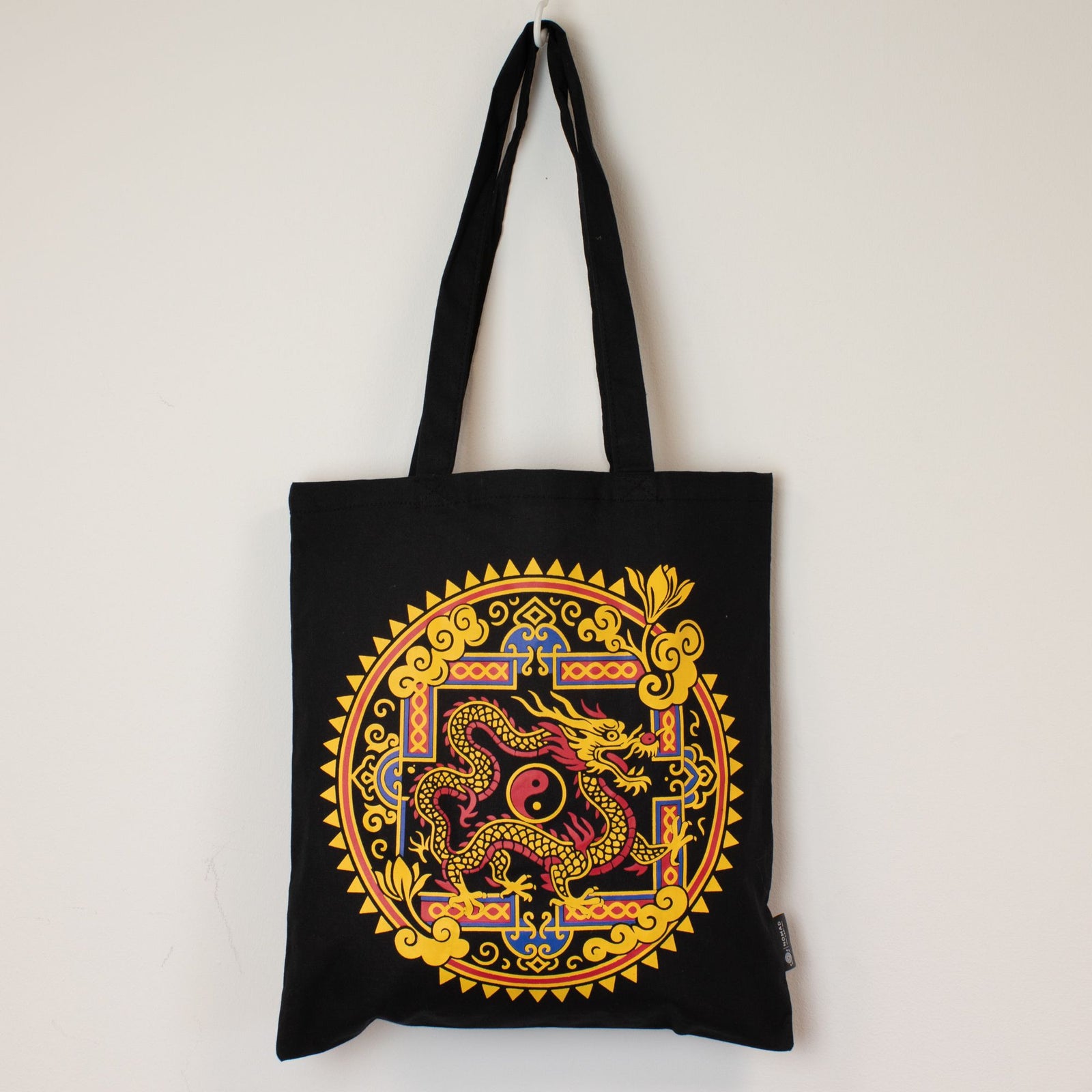Iconic Classic Tote Bag - Dragon Yin & Yang- Black 6oz product image