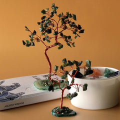 Gemstone Tree - Green Aventurine on Green Agate Base (35 stones) product image 4