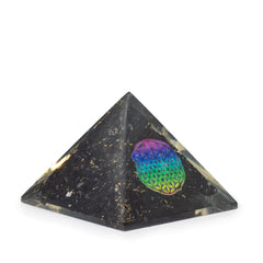Small Organite Pryamids 5.5x4.5cm - Flower of Life - Black Tormaline Chips product image 2
