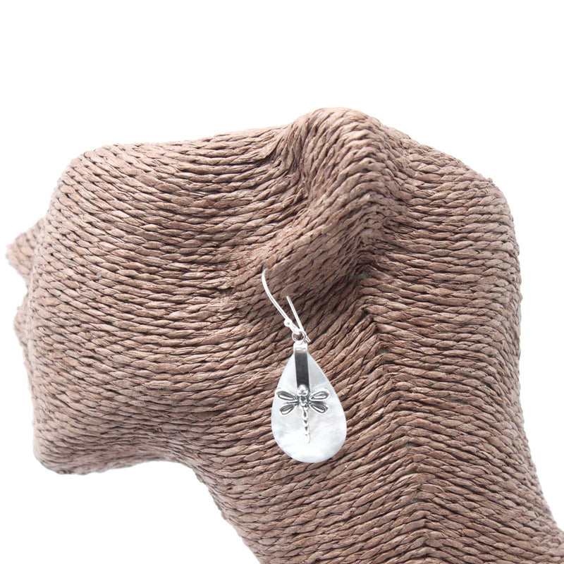 Shell & Silver Earrings - Dragonflies - MOP product image