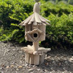 Driftwood Birdbox - On Stand product image