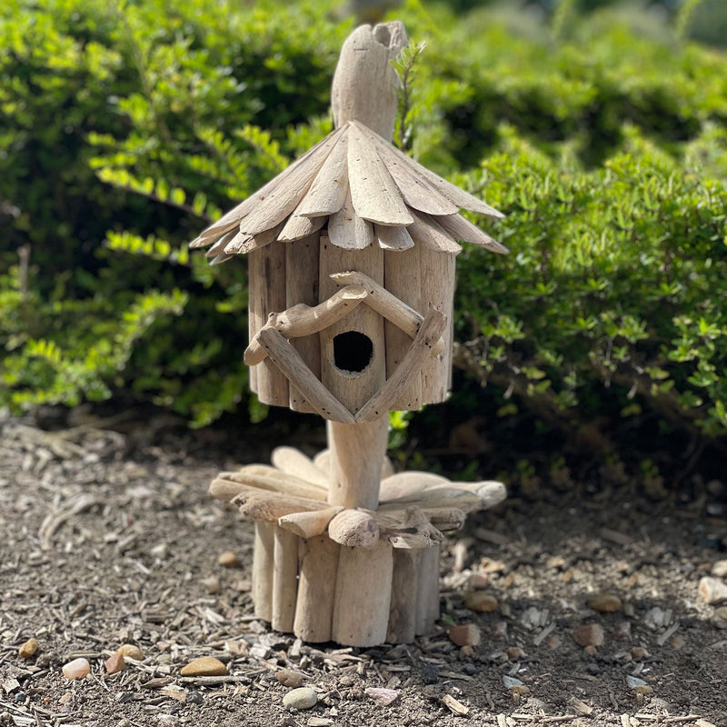 Driftwood Birdbox - On Stand product image
