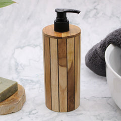 Natural Teakwood Soap Dispenser - Round product image 3