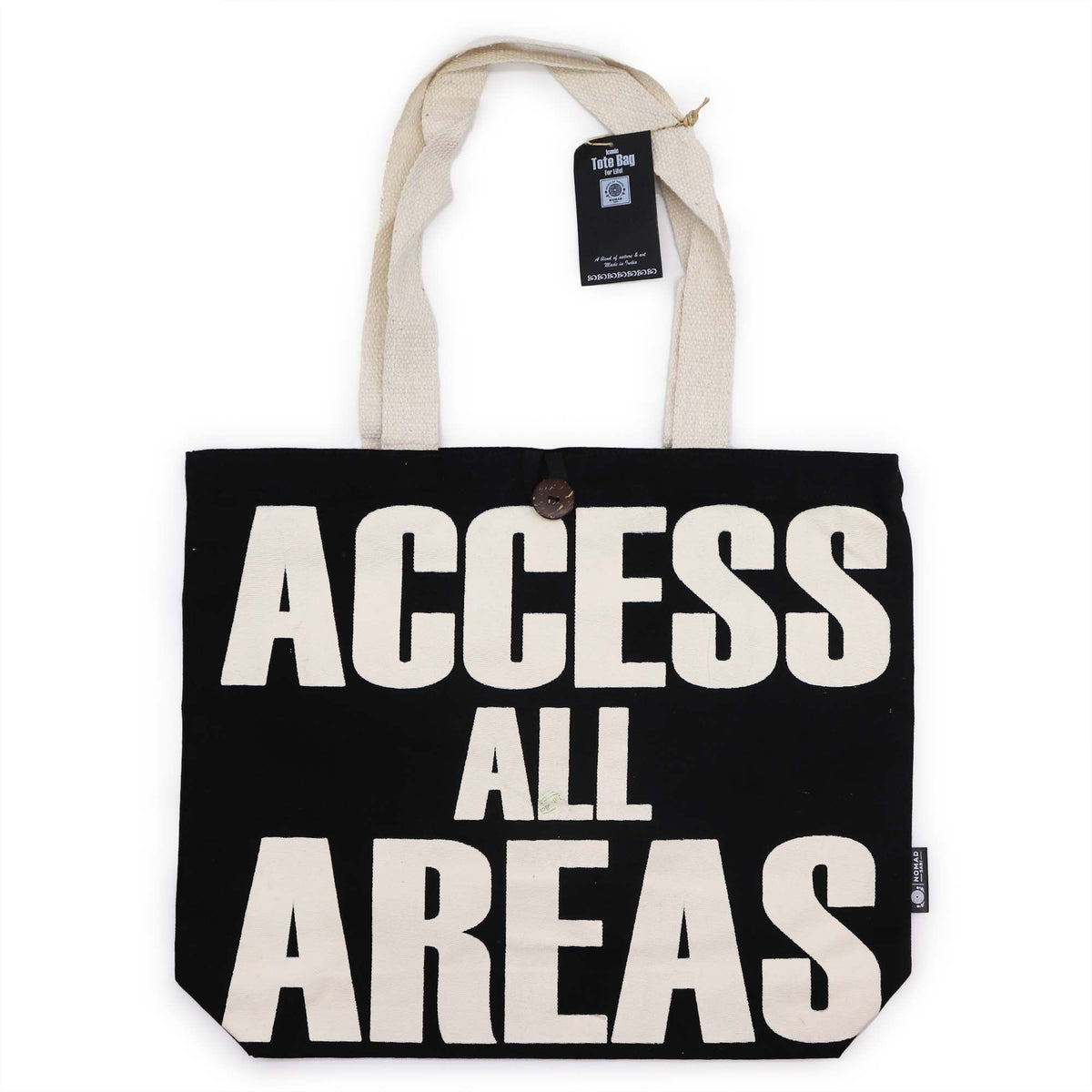Iconic Classic Tote Bag - ACCESS ALL AREAS - Black Natural 10oz product image 3