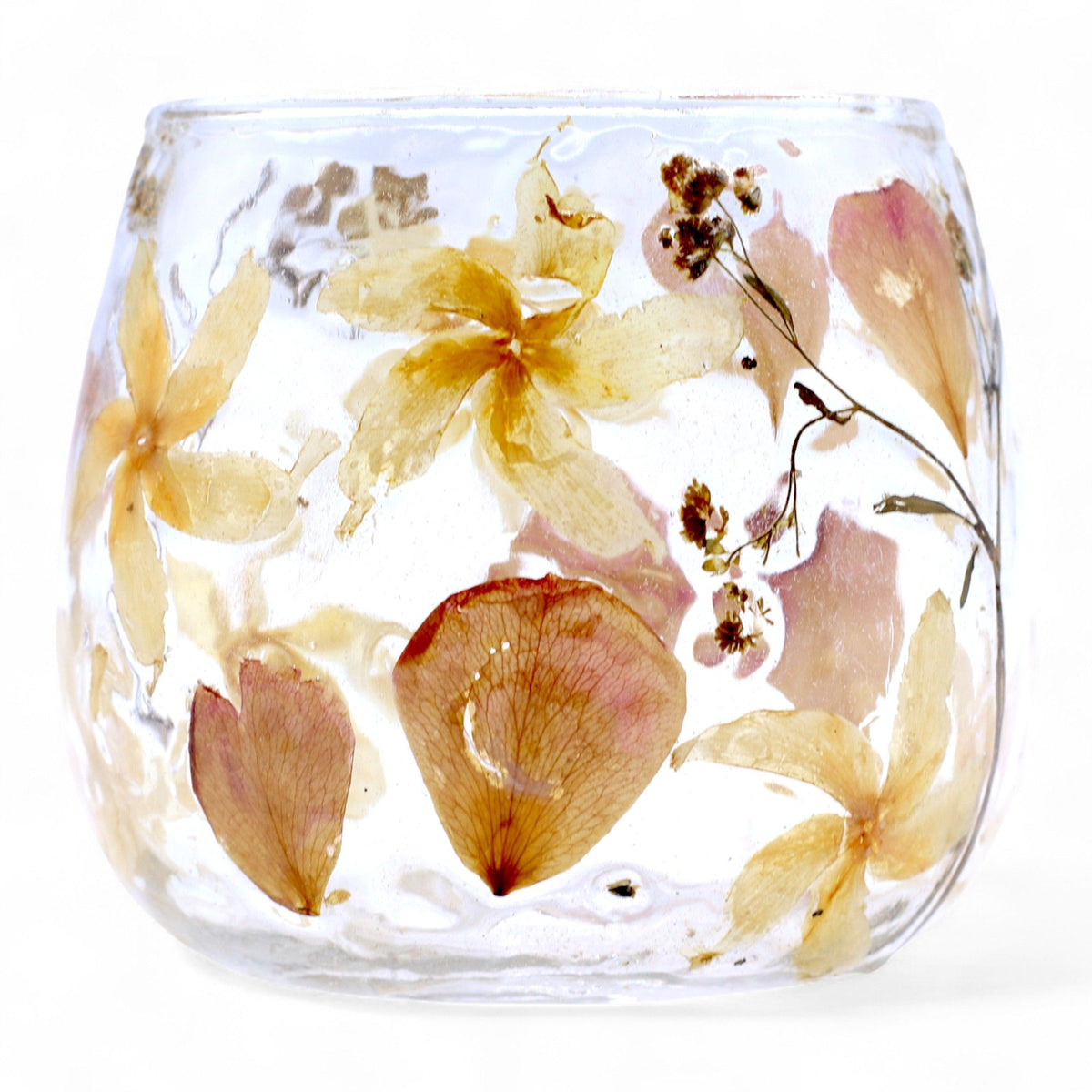 Natural Floral Glass - Straight Candle Holder - Rosa - (8x8cm) product image 4