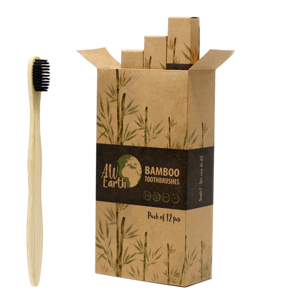Bamboo Toothbrush - Charcoal Medium Soft product image 3