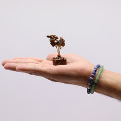 Mini Gemstone Tree On Wood Base - Tigereye (15 stones) product image 4