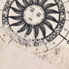Ancient Witch Pendulum Divination Cloth - Sun Face - Natural & Black product image 2