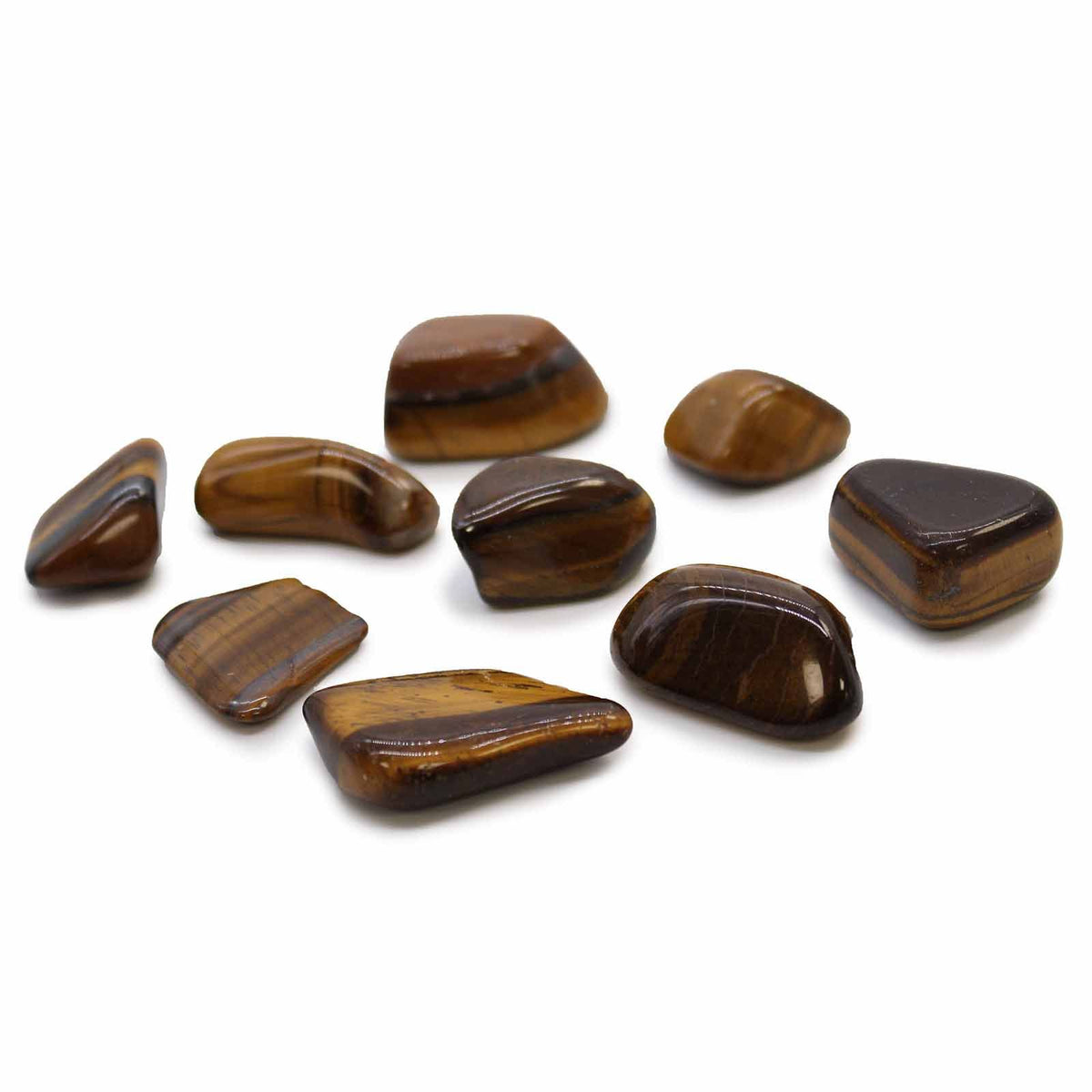 L Tumble Stones - Tiger Eye - Gold product image