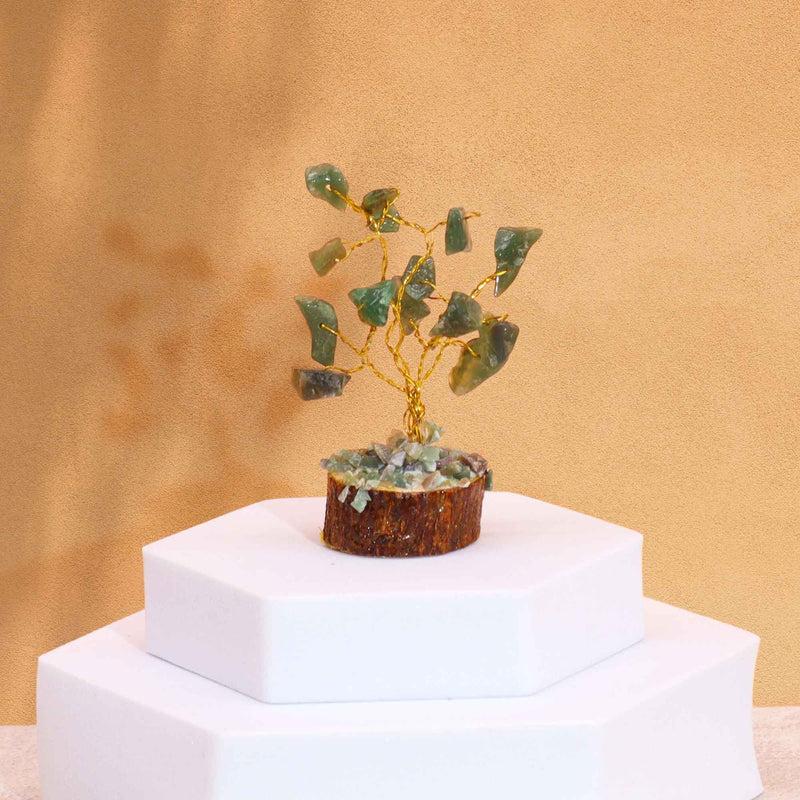 Mini Gemstone Tree On Wood Base - Green Aventurine (15 stones) product image