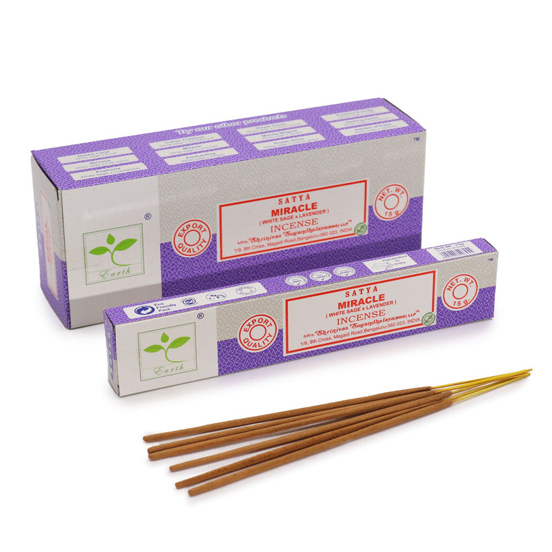 Satya Incense 15gm - Miracle (White Sage & Lavender) product image