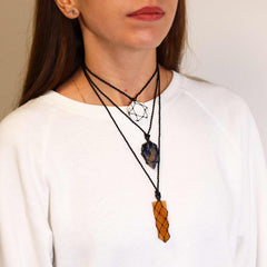 Laced Gemstone Hexagon Pendant - White Howlite product image 2