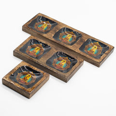 Lrg Enamelled Mango Tray Set - Buddha product image 2
