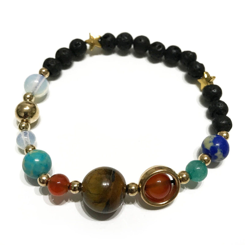 Lava Stone Bracelet - Gold Solar System product image