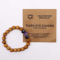 Cedarwood Third Eye Chakra Bangle with Amethyst product image 4