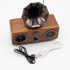 Retro Mini Double Gramophone Speaker - Bluetooth - 5.4 watt x 2 product image 7