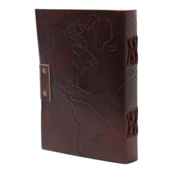 Leather World Map & Stitching Notebook (7x5") product image 3