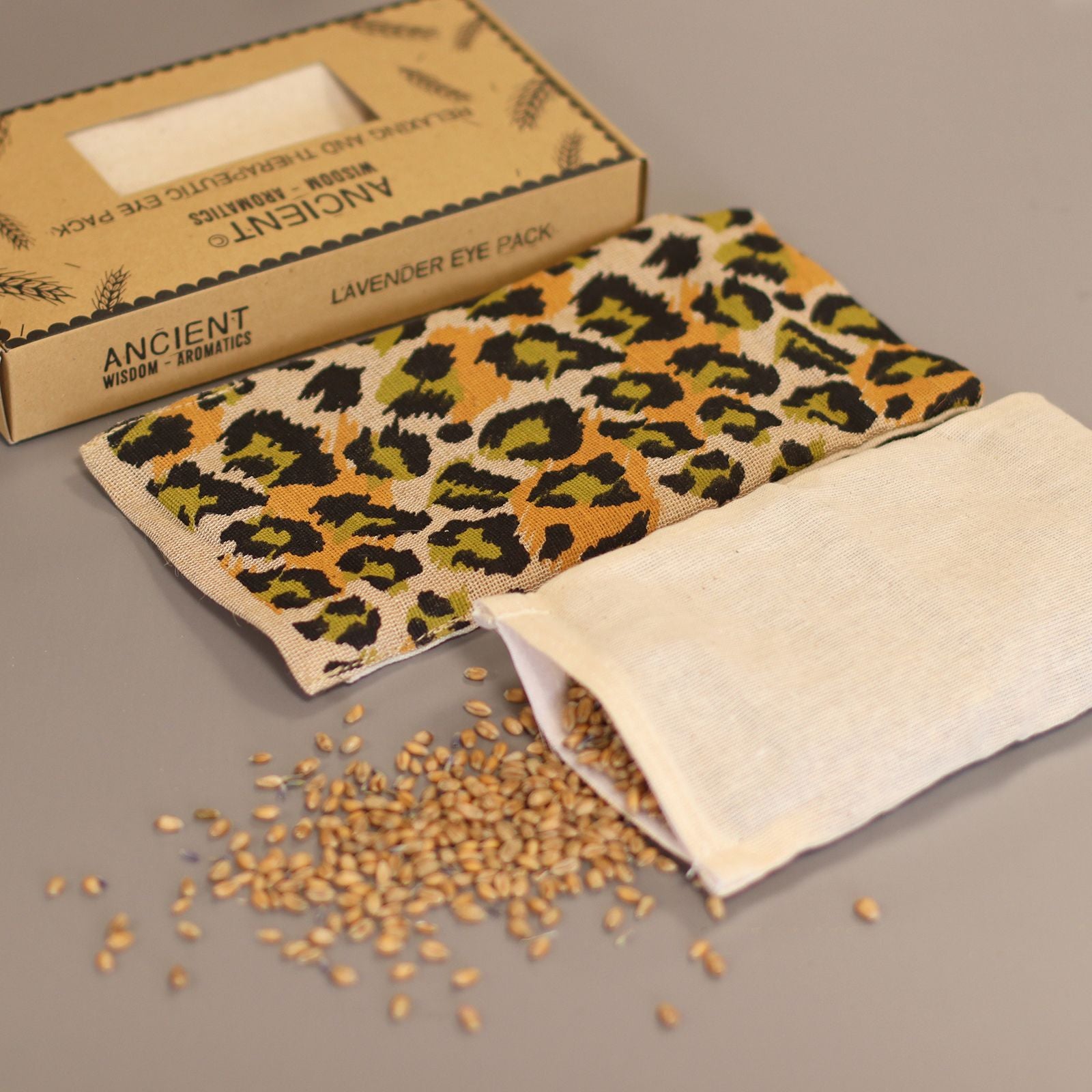 Lavender Natural Cotton and Juco Eye Pillow in Gift Box - Night Leopard product image