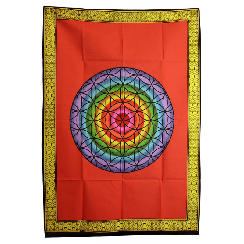 Cotton Wall Art (70x110cm) - Rainbow Flower of Life product image