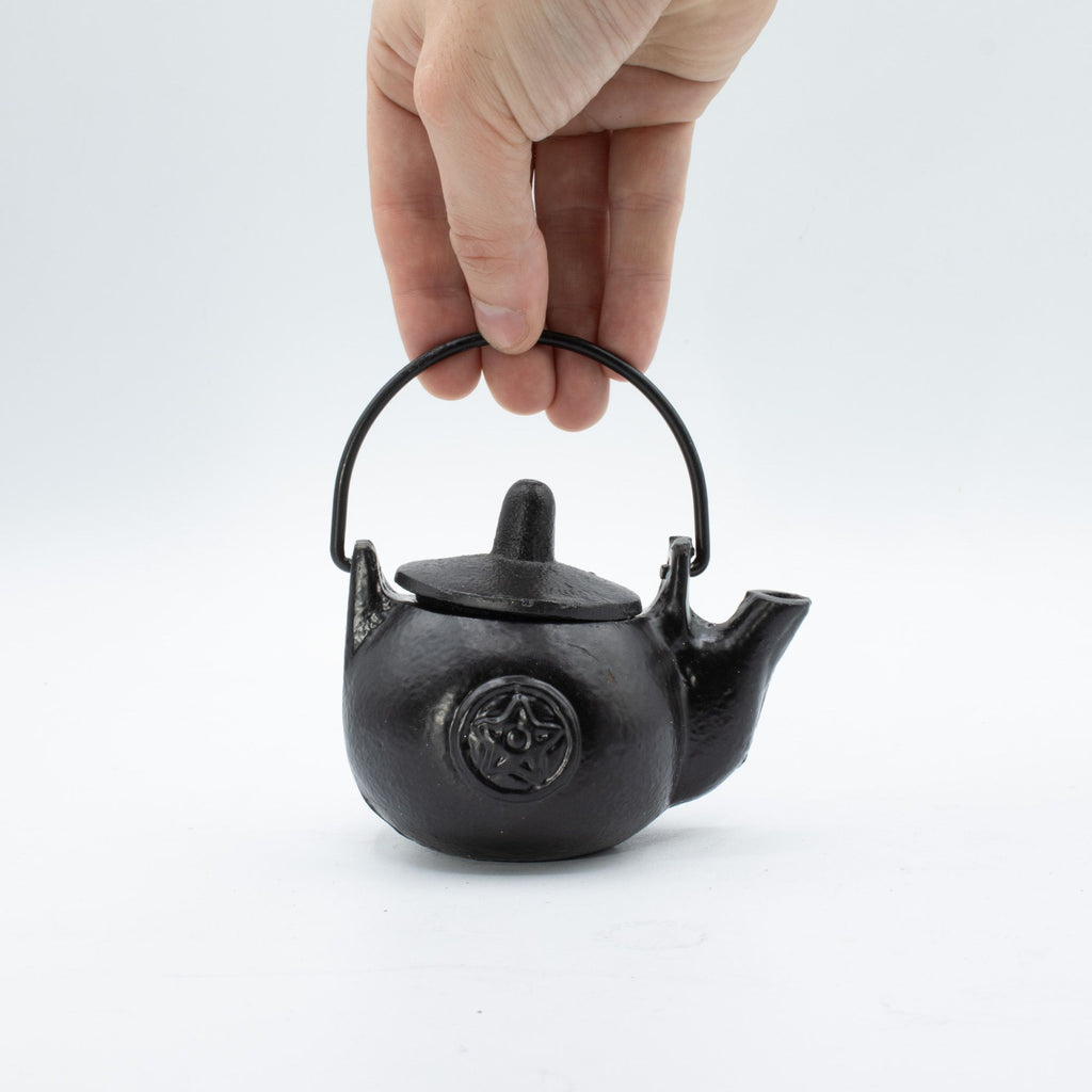 Small Cast Iron Ritual Pot with Pentagon 8x8x10cm product image 5