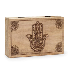 Big Rectangle Box 21.5x14x6.3cm - Hamsa Black Engraved product image 3