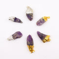 Gemstone Amethyst Gold & Silver Plated Pendants (6 assorted) product image