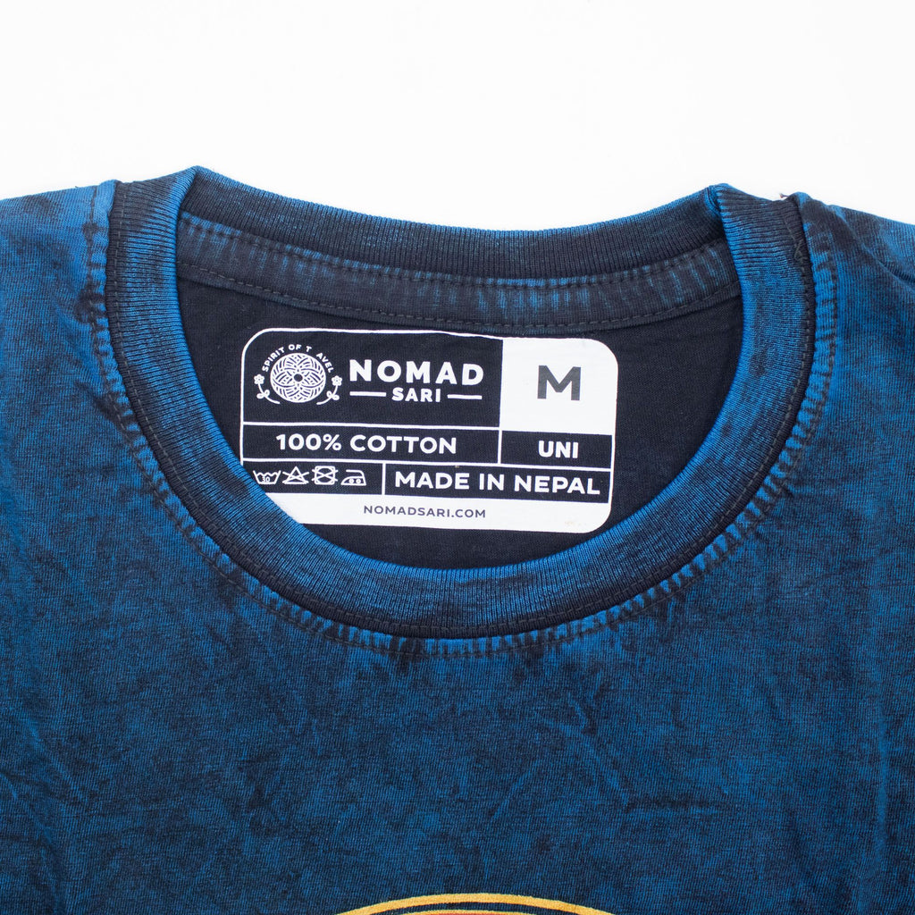 Nomad Sari Stonewashed Cotton T-Shirt - Stay Wild Moon Child - Blue - Medium product image 6