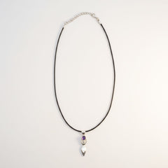 Indian Devotional Pendant - Silver Plated (45cm Cord)- Goddess Amethyst product image