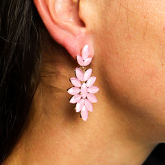 Soft Pink - Vintage Glass - Long Drop - Earrings product image 2