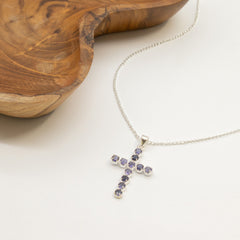 Indian Devotional Pendant - Silver Plated (45cm Chain)- Ionite Crucifix product image 2