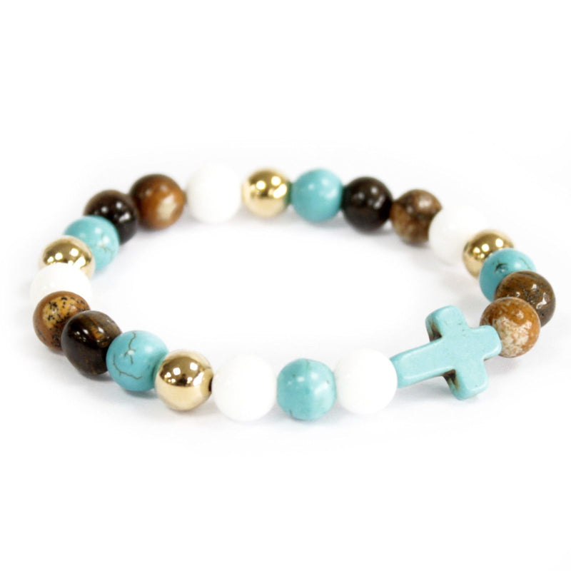 Turquoise Cross / Royal Beads - Gemstone Bracelet product image