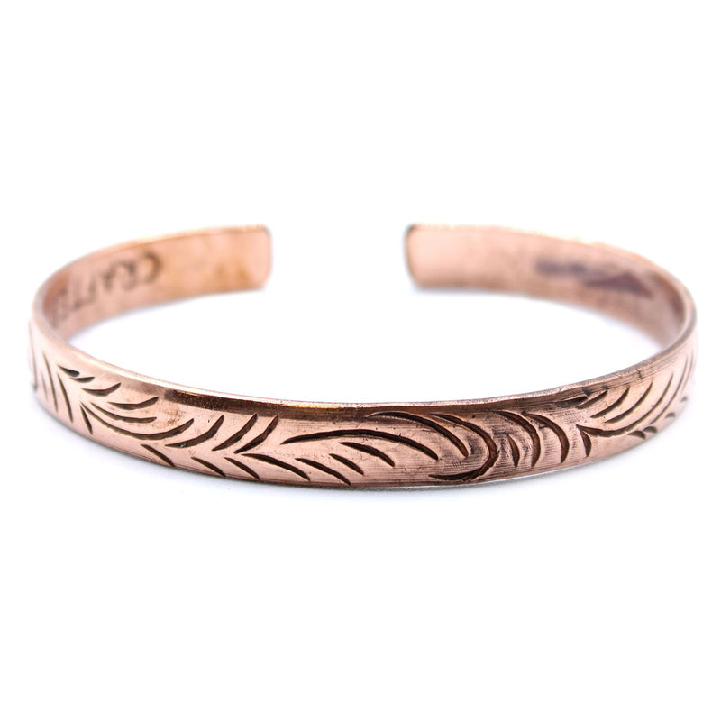Copper Tibetan Bracelet - Slim Tribal Swirls product image