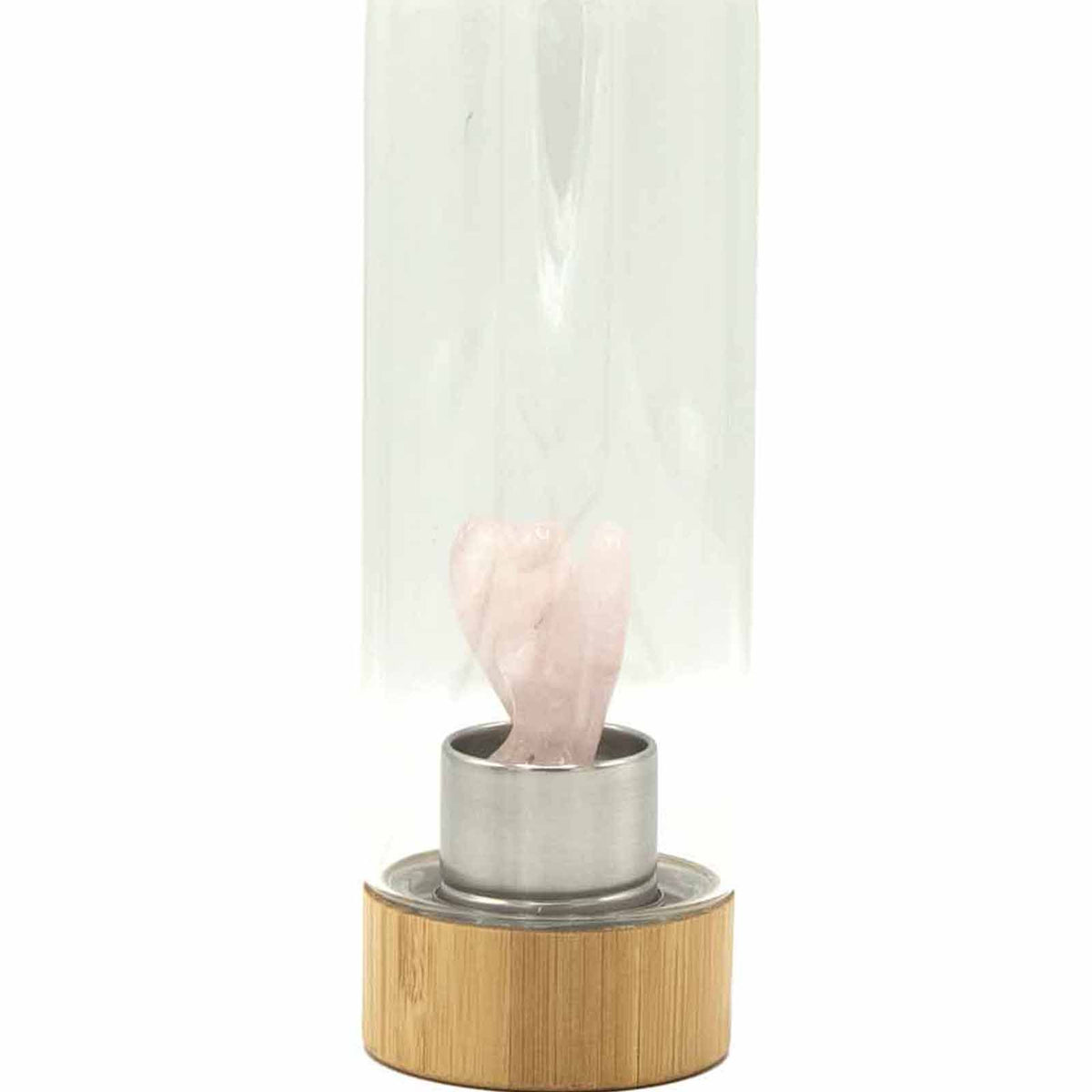 Crystal Infused Glass Water Bottle - Rejuvenating Rose Quartz - Angel - product image 2