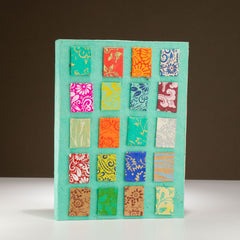 Lokta Mini Tiles Notebook – Large (21x15cm) – 45 Leaves – Includes Bookmark – Teal product image 3