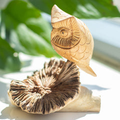 Handmade Parasite Wood Art Carving - Owl Watching product image 3