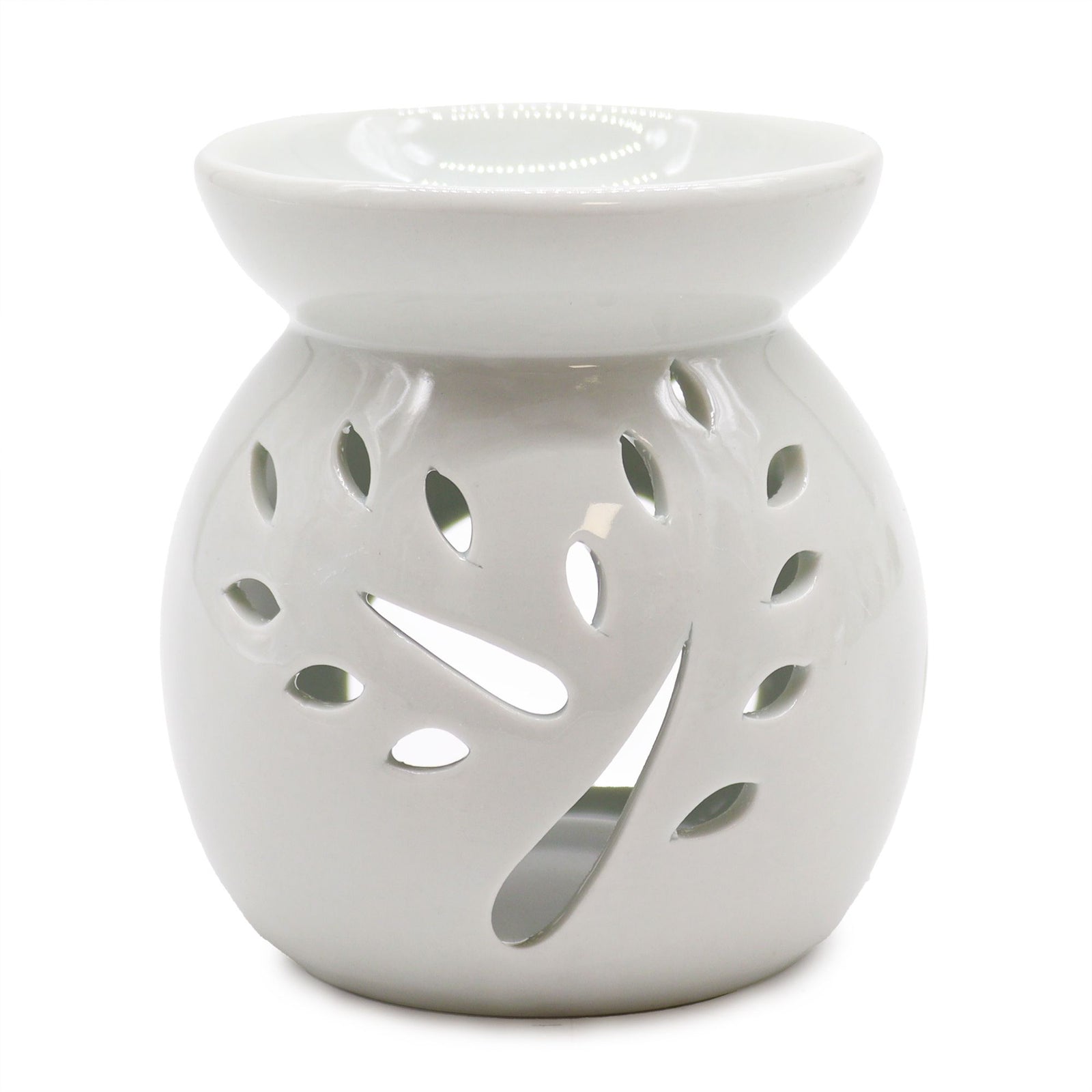 Lrg Classic White Oil Burner - Tree Cut-out product image