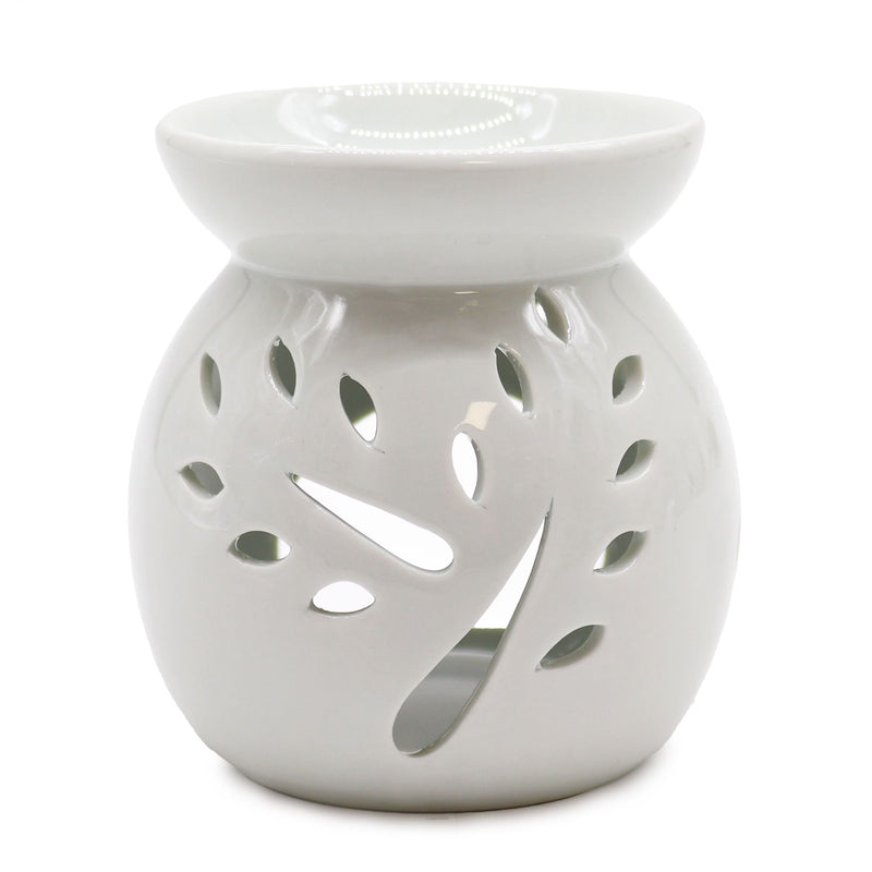 Lrg Classic White Oil Burner - Tree Cut-out product image