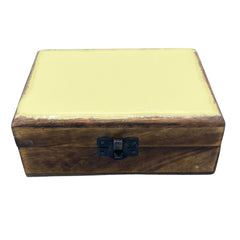 Medium Ceramic Glazed Wood Box - 15x10x6cm - Concrete product image