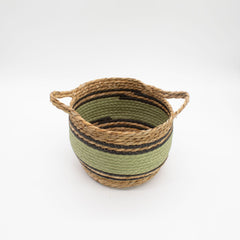 Cotton & Seagrass Large Baskets - Natural Black & Green- Set of 3 product image 4