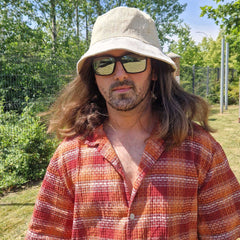 Patched Hemp & Cotton Boho Festival Hat - Natural product image 4