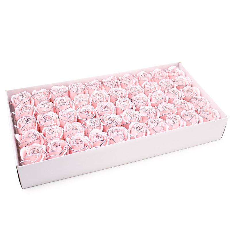 Craft Soap Flowers - Med Rose - Pink With Black Rim product image