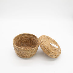 Seagrass & Cotton Round Baskets with Lids - Natural - Set of 3 product image 5