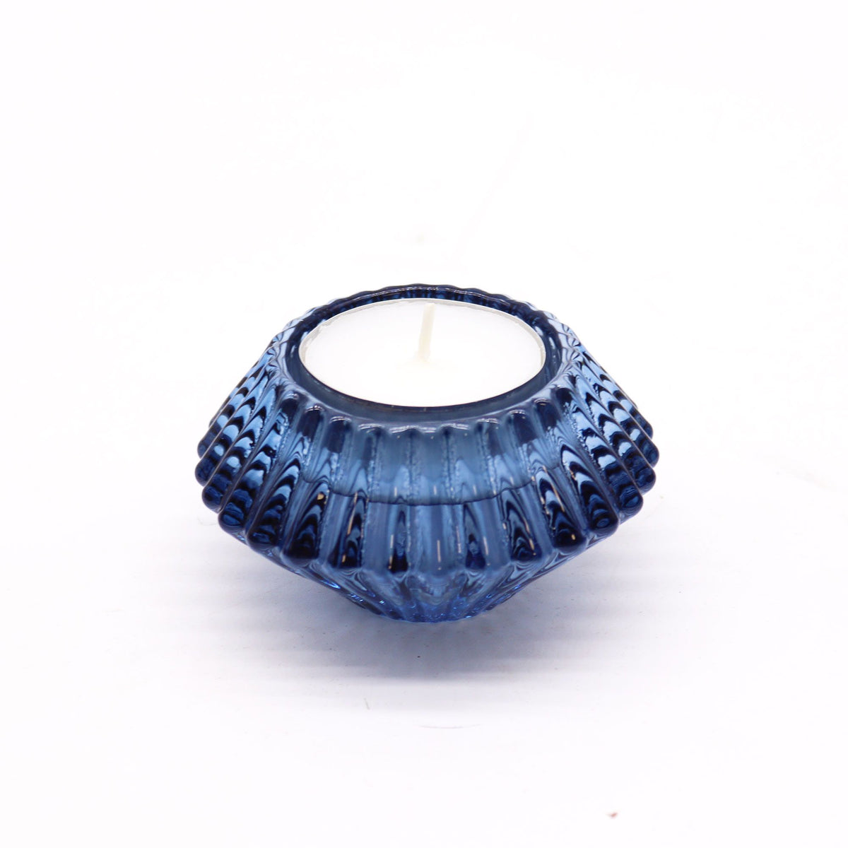 Flower Flip Dinner Candle / Tealight Holder - Royal Blue product image 5