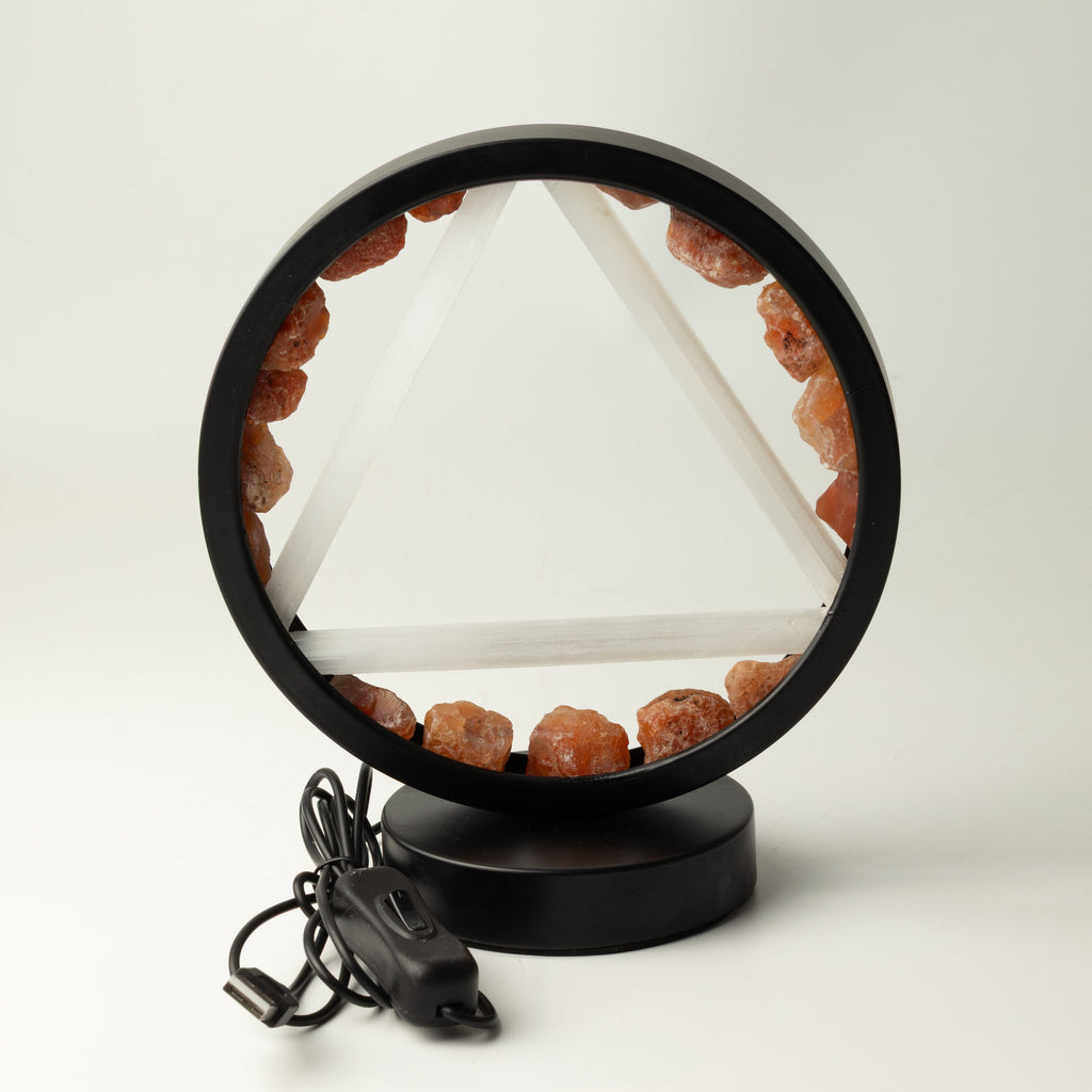 Gemstone Halo Lamp - Fire - Carnelian & Selenite – product view 6
