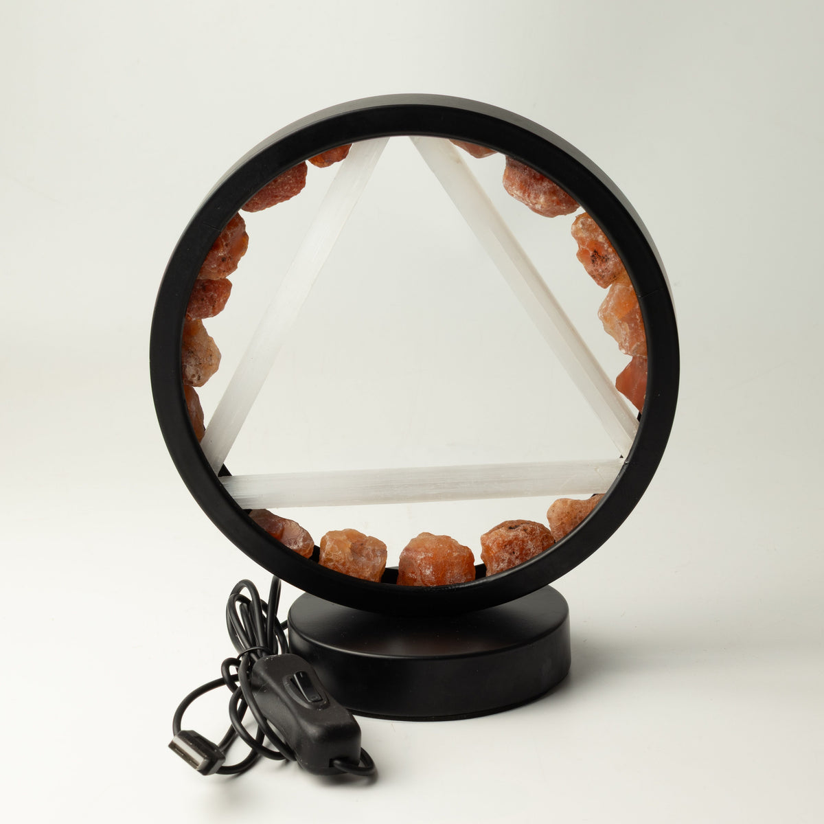 Gemstone Halo Lamp - Fire - Carnelian & Selenite – product view 6