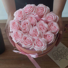 Soap Flower Gift Bouquet - 13 Pink Roses - Heart product image 3
