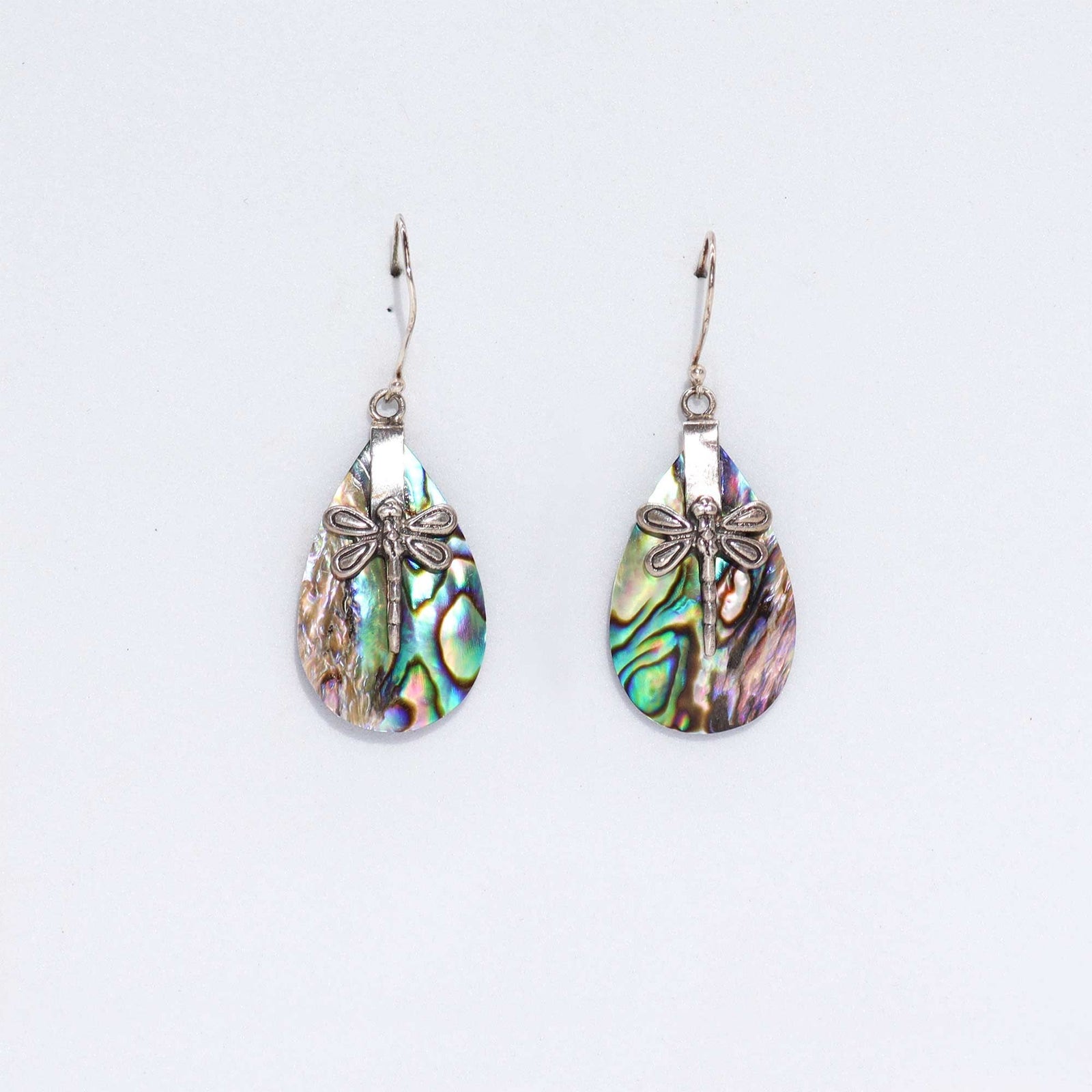 Shell & Silver Earrings - Dragonflies - Abalone product image