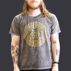 Nomad Sari Stonewashed Cotton T-Shirt – Chakra – Dark Grey – Large product image